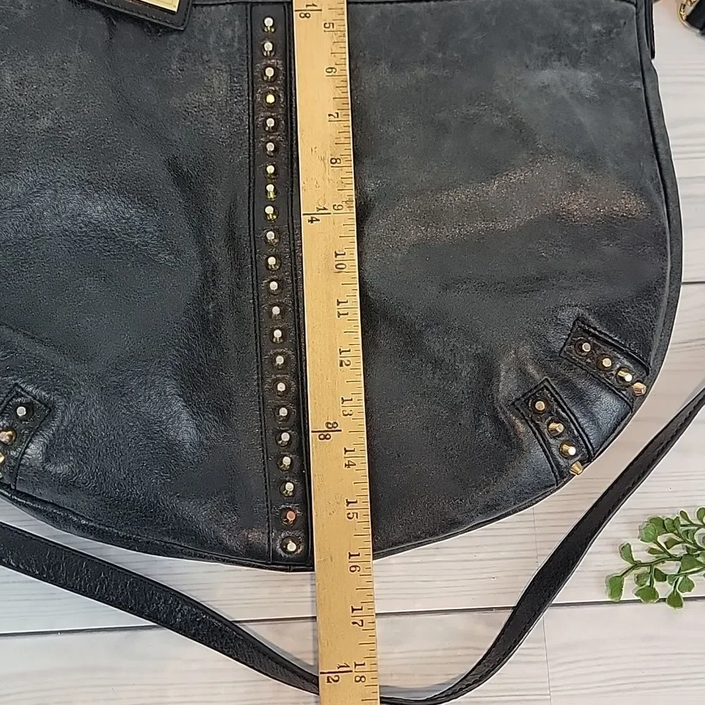 Badgley Mischka Shoulder Bag Dark Green Leather Large Capacity